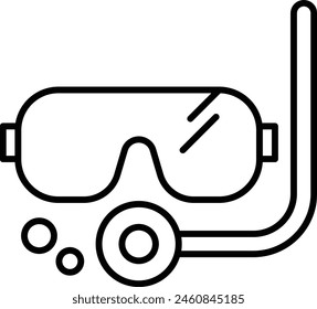 snorkeling mask outline icon vector illustration