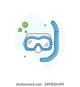 Snorkeling Mask, Swimming Gear Vector Icon Design