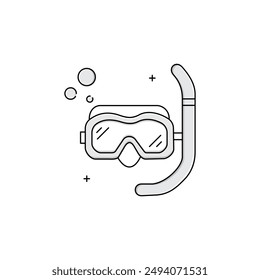 Snorkeling Mask, Swimming Gear Vector Icon Design