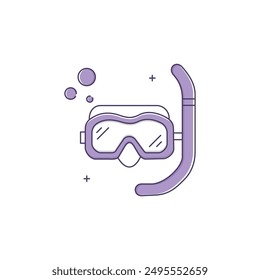 Snorkeling Mask, Swimming Gear Vector Icon Design