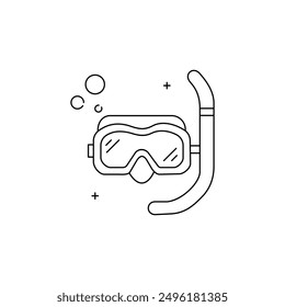 Snorkeling Mask, Swimming Gear Vector Icon Design