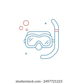 Snorkeling Mask, Swimming Gear Vector Icon Design