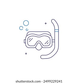 Snorkeling Mask, Swimming Gear Vector Icon Design