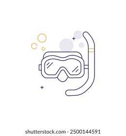 Snorkeling Mask, Swimming Gear Vector Icon Design