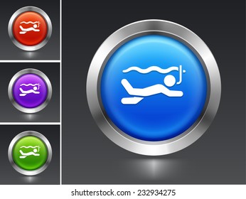 Snorkeling on Blue Round Button