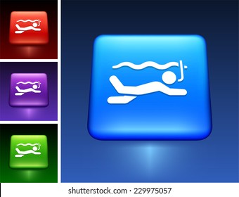 Snorkeling on Blue Square Button