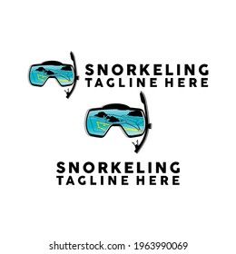 Snorkeling in paradise illustration vector