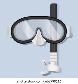 Snorkeling Scuba Mask Diving Equipment Vector Illustration