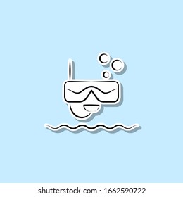 Snorkeling sticker icon. Simple thin line, outline vector of travel icons for ui and ux, website or mobile application