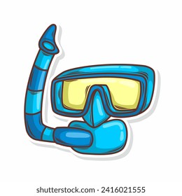 snorkeling tool doodle art illustration