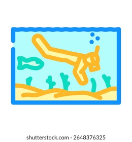 snorkeling trip summer spend time color icon vector. snorkeling trip summer spend time sign. isolated symbol illustration
