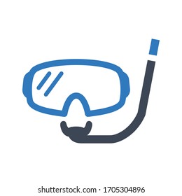 Snorkeling vector icon on white background