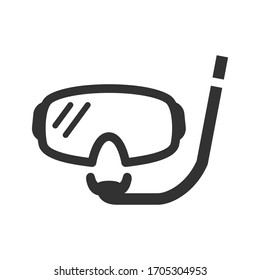 Schnorcheln der Vektorillustration Symbol auf weißem Hintergrund