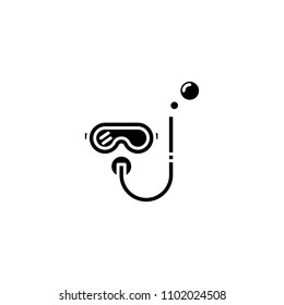 Snorkelling black icon concept. Snorkelling flat  vector symbol, sign, illustration.