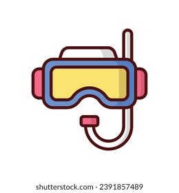 Snorkelling icon isolate white background vector stock illustration.