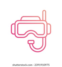 Icono de buceo aislando ilustración de material vectorial de fondo blanco.