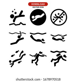 snorkelling icon or logo isolated sign symbol vector illustration - Collection of high quality black style vector icons
