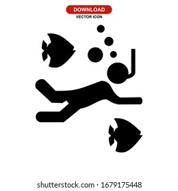 snorkelling icon or logo isolated sign symbol vector illustration - high quality black style vector icons
