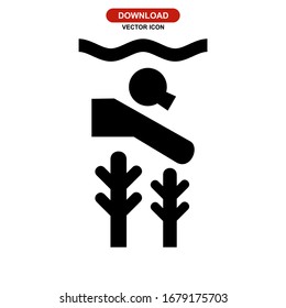 snorkelling icon or logo isolated sign symbol vector illustration - high quality black style vector icons
