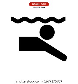 snorkelling icon or logo isolated sign symbol vector illustration - high quality black style vector icons
