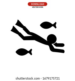 snorkelling icon or logo isolated sign symbol vector illustration - high quality black style vector icons
