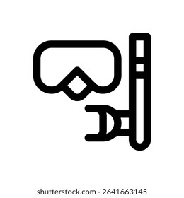 Snorkelling mask. Editable stroke vector icon.