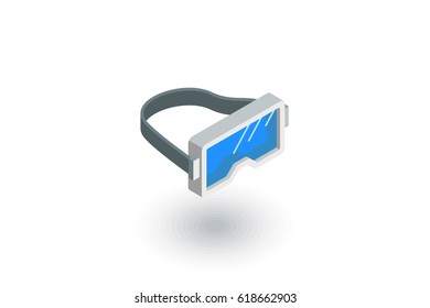 Snorkelling mask isometric flat icon. 3d vector colorful illustration. Pictogram isolated on white background