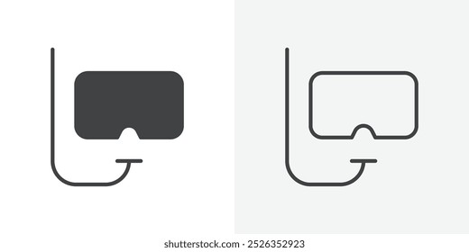 Snorking icon flat and simple set design