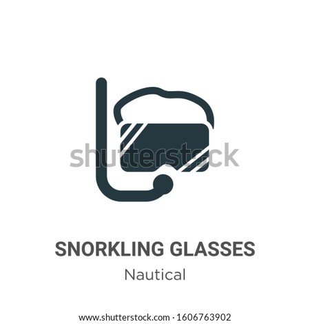 Snorkling glasses glyph icon vector on white background. Flat vector snorkling glasses icon symbol sign from modern nautical collection for mobile concept and web apps design.