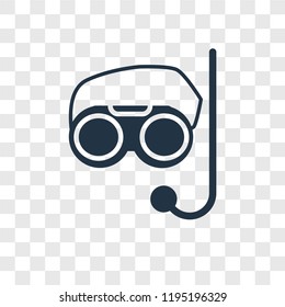 Snorkling Glasses vector icon isolated on transparent background, Snorkling Glasses transparency logo concept