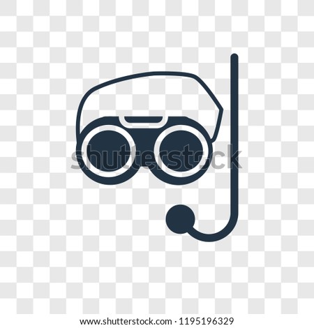 Snorkling Glasses vector icon isolated on transparent background, Snorkling Glasses transparency logo concept