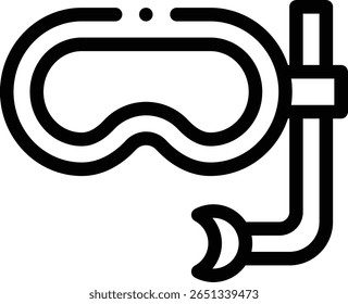 ícone de snorkel. Design De Estilo Linear Fino Isolado Em Plano De Fundo Branco