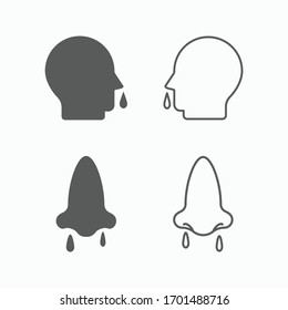 snot icon, runny nose vector