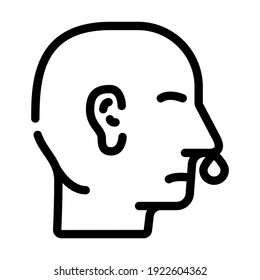 snot nose line icon vector. snot nose sign. isolated contour symbol black illustration
