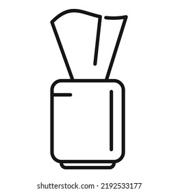 Snot tissue icon outline vector. Wet box. Wipe pack