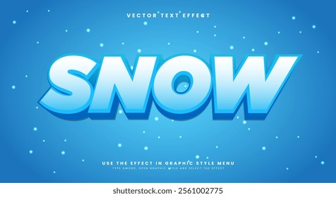 Snow 3D editable text effect template Suitable for Winter Season