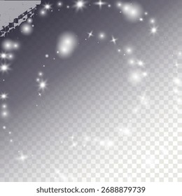 Fondo abstracto de la nieve en estilo 3d sobre fondo transparente. Abstractas telón de fondo azul. Patrón nevado. Anuncio de Vector. Navidades efecto de luz. Patrón abstracto de la onda. Elementos de White Stars para Border