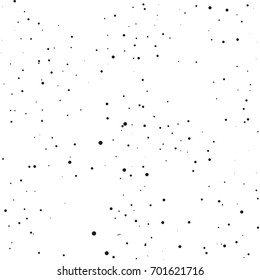 Snow abstract seamless vector pattern. Black thin small particles on white.