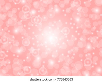 snow abstract Vector background with bokeh defocused lights concept design ,Backdrop Vector bokeh circle light and star on rose colored background for holiday and festival.