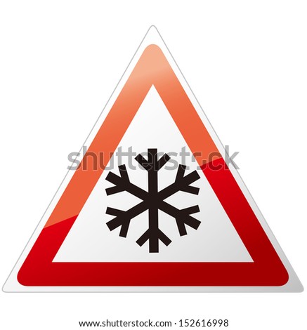 snow ahead warning sign Vector