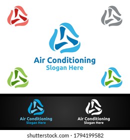 Snow Air Conditioning and Heating Services Logo Design