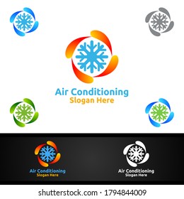 Snow Air Conditioning and Heating Services Logo Design