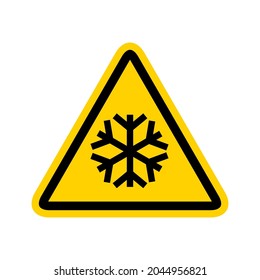 Snow alert vector icon. Snow warning weather winter freeze. Ice hazard snow sign