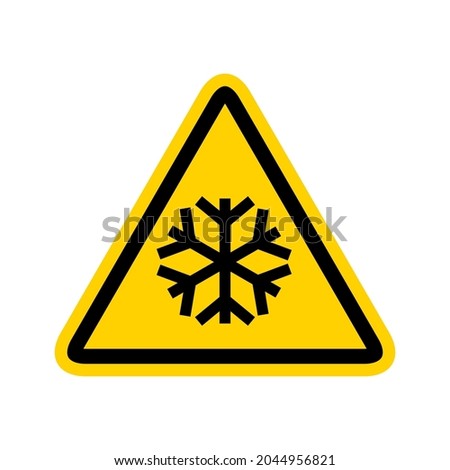 Snow alert vector icon. Snow warning weather winter freeze. Ice hazard snow sign