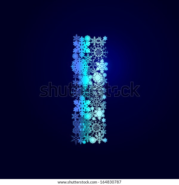 Snow Alphabet Letters Snowflakes Stock Vector (Royalty Free) 164830787