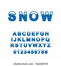 Snow alphabet letters vector