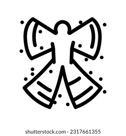 snow angel winter season line icon vector. snow angel winter season sign. isolated contour symbol black illustration