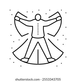 snow angel winter season line icon vector. snow angel winter season sign. isolated contour symbol black illustration
