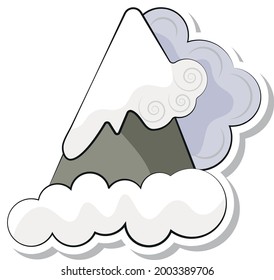 snow avalanche in the mountains sticker