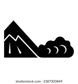 Snow avalanche solid icon, World snow day concept, natural disaster sign on white background, Winter landscape and catastrophe, snowslide or snowslip icon in glyph style. Vector graphics